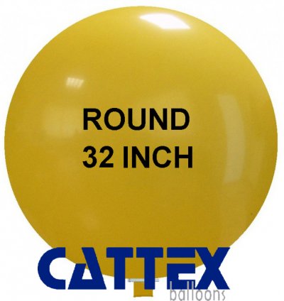 32" Gold Jumbo 3D Round Balloon + Closure