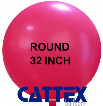 32" Red Jumbo 3D Round Balloon + Closure