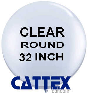 32" Clear Jumbo Round Balloon + Closure