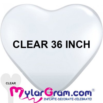 36" Clear Jumbo Heart Balloon 