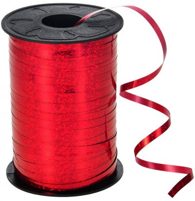 300 Yard Holographic Red Curling Ribbon 
