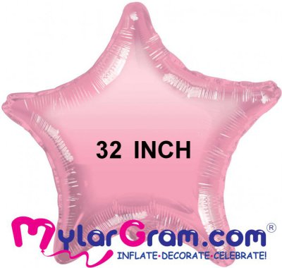 32" Metallic Light Pink Star MYLARGRAM
