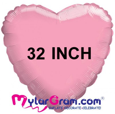 32" Metallic Pink Heart MYLARGRAM