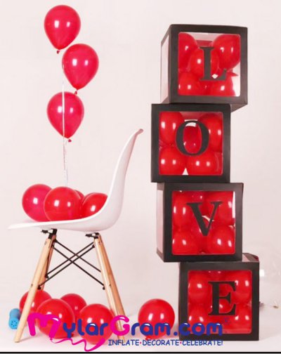 30cm Balloon Box Love - 4pcs set