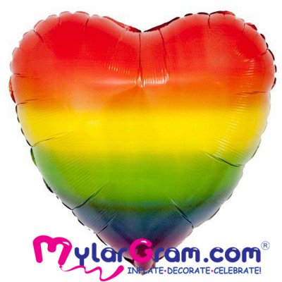 18" Rainbow Heart MYLARGRAM