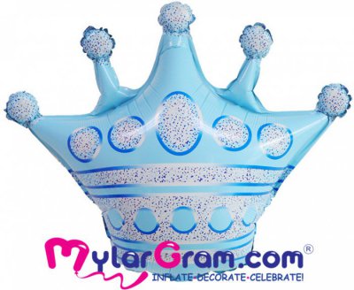 30" Light Blue Crown Shape 