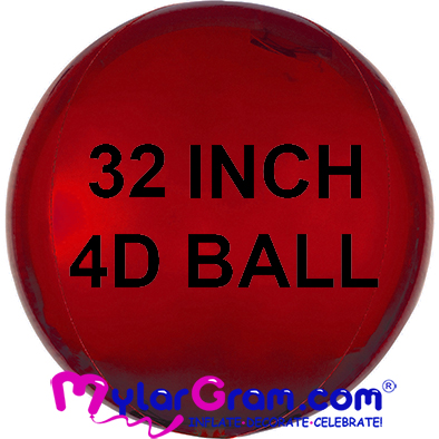 32" Burgundy Ball Shape 4D 