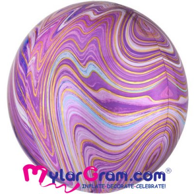 22" Purple Marble Ball Shape 4D 