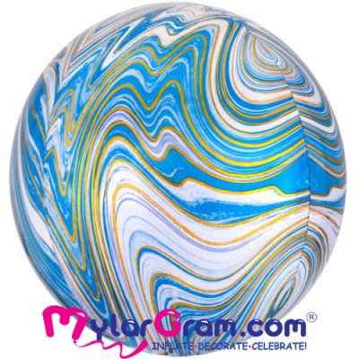 22" Blue Marble Ball Shape 4D 