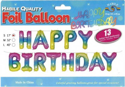 17" Happy Birthday Rainbow Kit