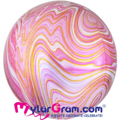 22" Pink Marble Ball Shape 4D 
