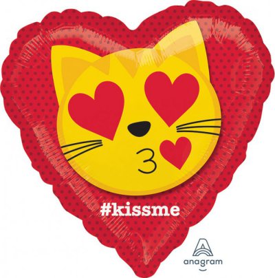 18" Cat Emoticon Kiss