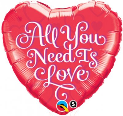 18" All You Need Is Love Red Heart