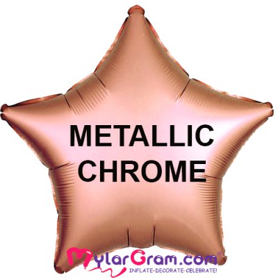 18" Metallic Chrome Rose Gold Star MYLARGRAM