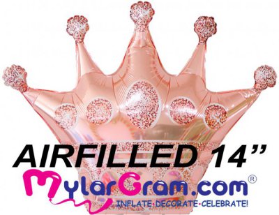 14" Rose Gold Airfilled Crown Shape 