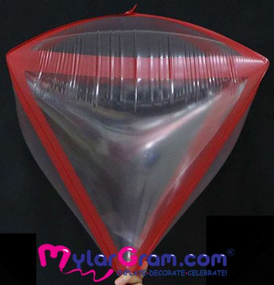 24" Clear Red Diamond Shape 4D 