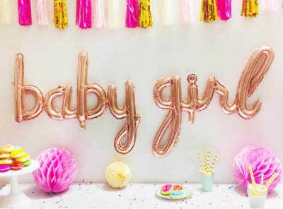 16" Baby Girl Letters Rose Gold