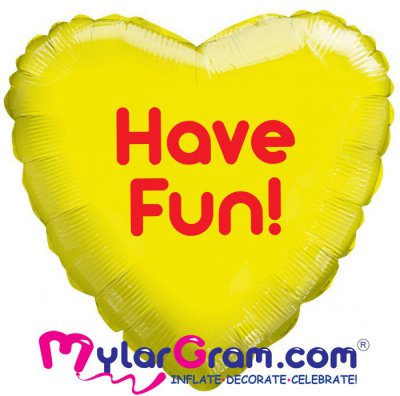 18" Have Fun Yellow Heart