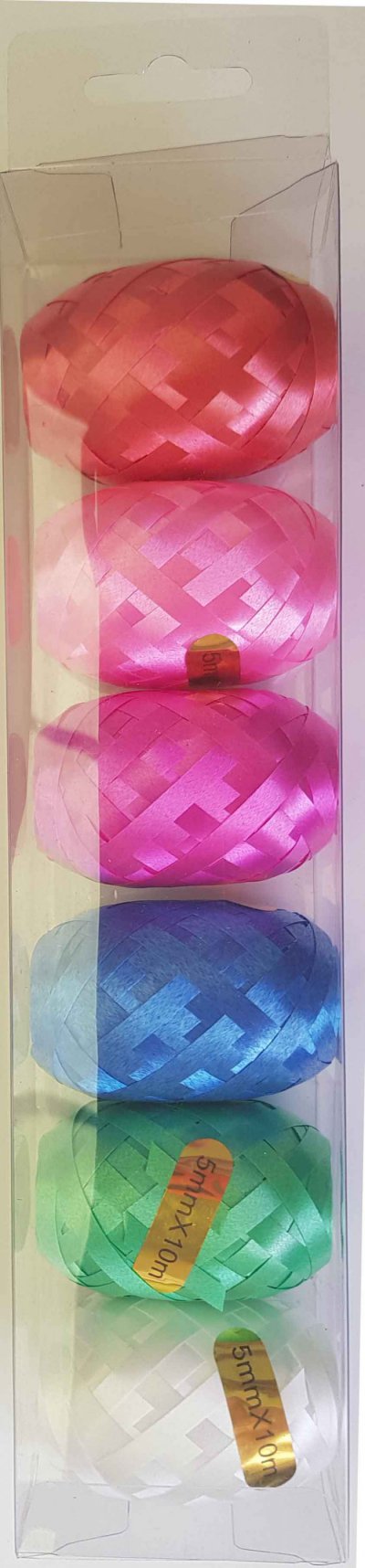 6pc Curling Egg Ribbon Assorted 5mmx10m