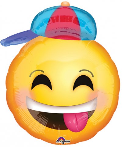 20" Happy Emoji with Hat