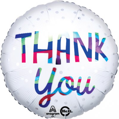 18" Thank You Silver Dots