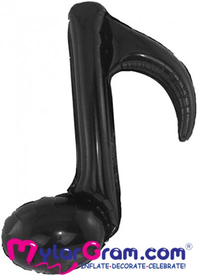 17" Single Music Note Black Airfilled