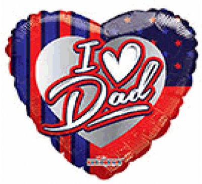 18" I Love  Dad Heart