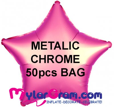 18" Metallic Chrome Pink Star MYLARGRAM