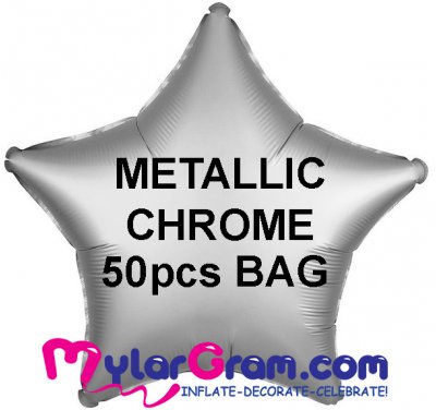 18" Metallic Chrome Silver Star MYLARGRAM