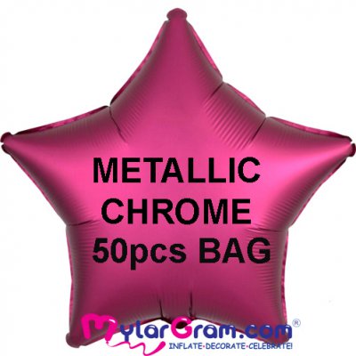 18" Metallic Chrome Fuchsia Star MYLARGRAM