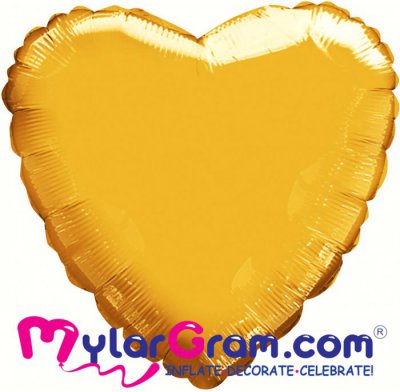 18" Metallic Gold Heart MYLARGRAM