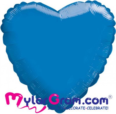 18" Metallic Dark Blue Heart MYLARGRAM
