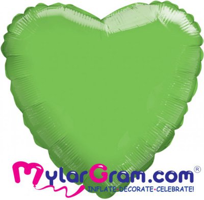 18" Metallic Green Heart MYLARGRAM
