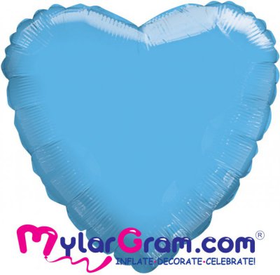 18" Metallic Sky Blue Heart MYLARGRAM