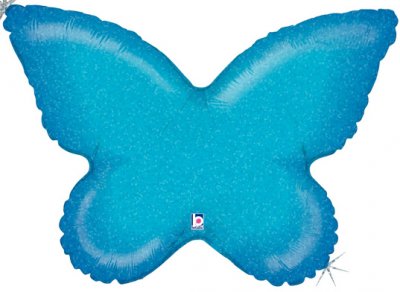 30" Holographic Light Blue Butterfly