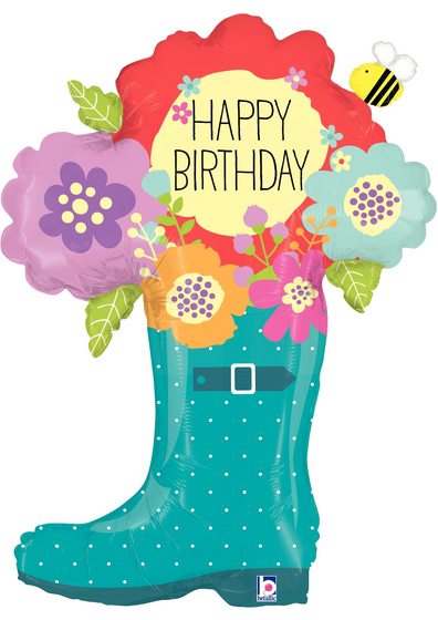 37" Happy Birthday Rain Boot