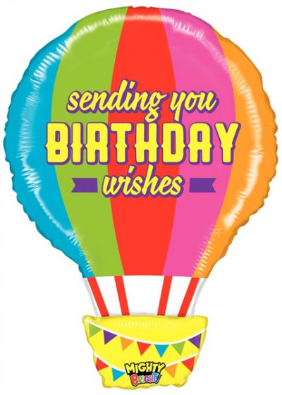 30" Birthday Hot Air Balloon Mighty Bright