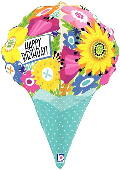31"  Happy Birthday Flowers 3D