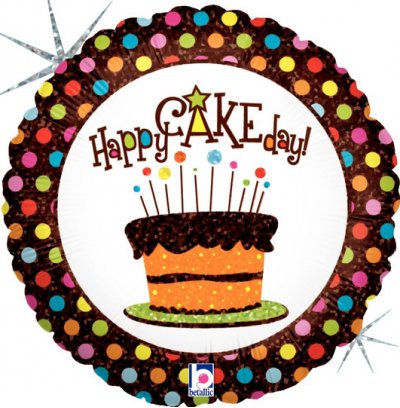 18" Chocolate Birthday Cake Holographic