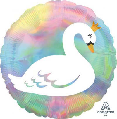 18" Iridescent Pastel Swan