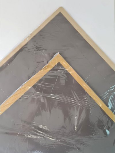 PVC Wrap Grey/Gold Border 56x56cm-20pcs
