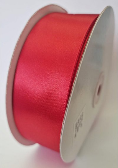Satin Ribbon Double Sided Red 38mm x 50m