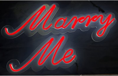 Marry Me Red LED Sign 81x25cm