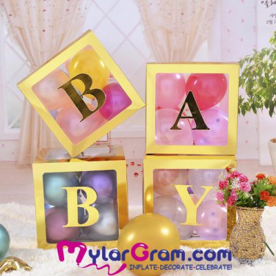 30cm Balloon Box Gold Baby-4pcs set
