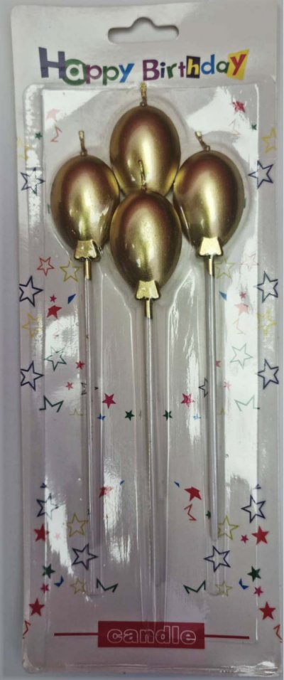 Gold Balloon Shape Candle Sticks (4)