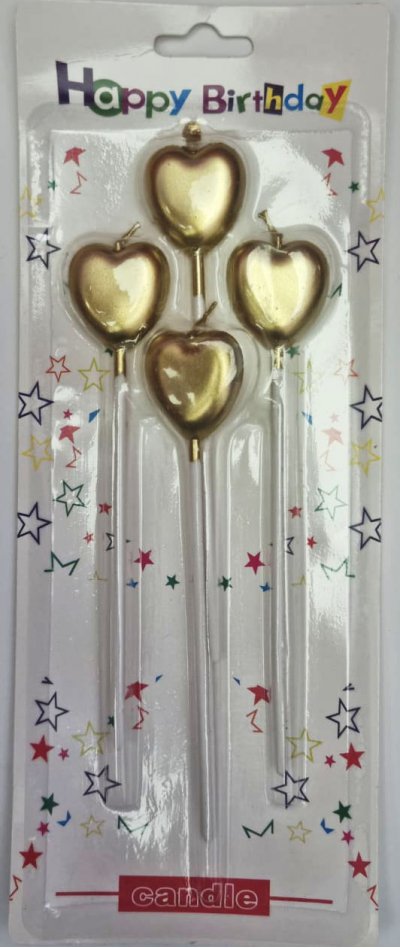 Gold Heart Shape Candle Sticks (4)
