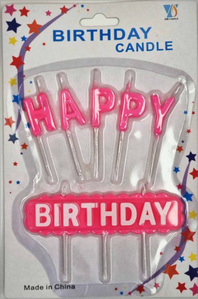Happy Birthday Pink Candle Set
