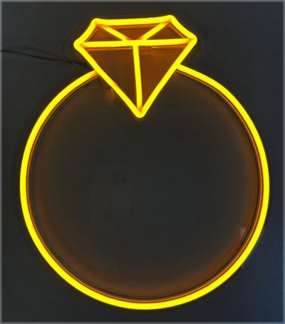 Ring Gold LED Sign 30x26cm