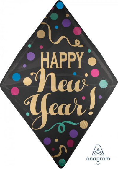 25" Happy New Years Satin Dots Anglez