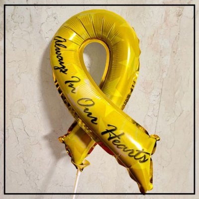 16" Always in Our Hearts Ribbon Shape